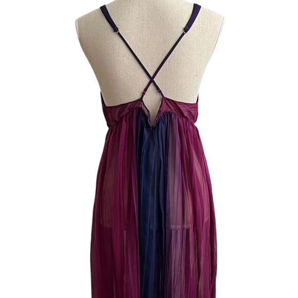 Vintage Pink Purple Blue Ombre Strappy Chemise Size Medium - Picture 14 of 15